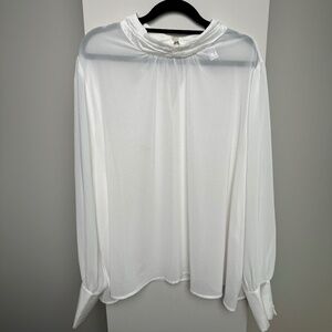 Forever 21 Sheer Blouse with satin neckline